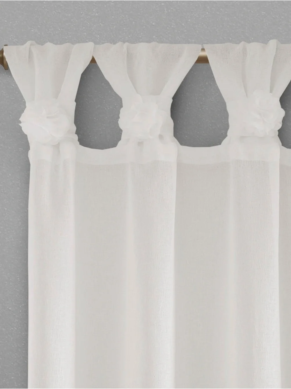 Madison Park Rosette Floral Embellished Cuff Tab Top Curtain Panel ONE 50x95